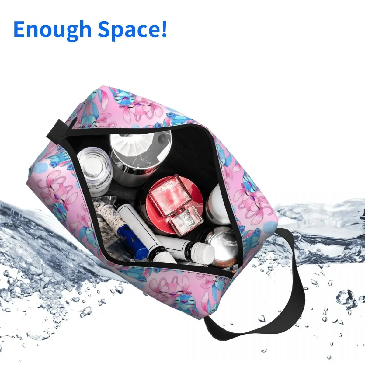 Custom Travel Disney Lilo En Stitch Toilettas Schattige Patroon Make Make Organizer Voor Dames Schoonheid Opslag Dopp Kit Doos