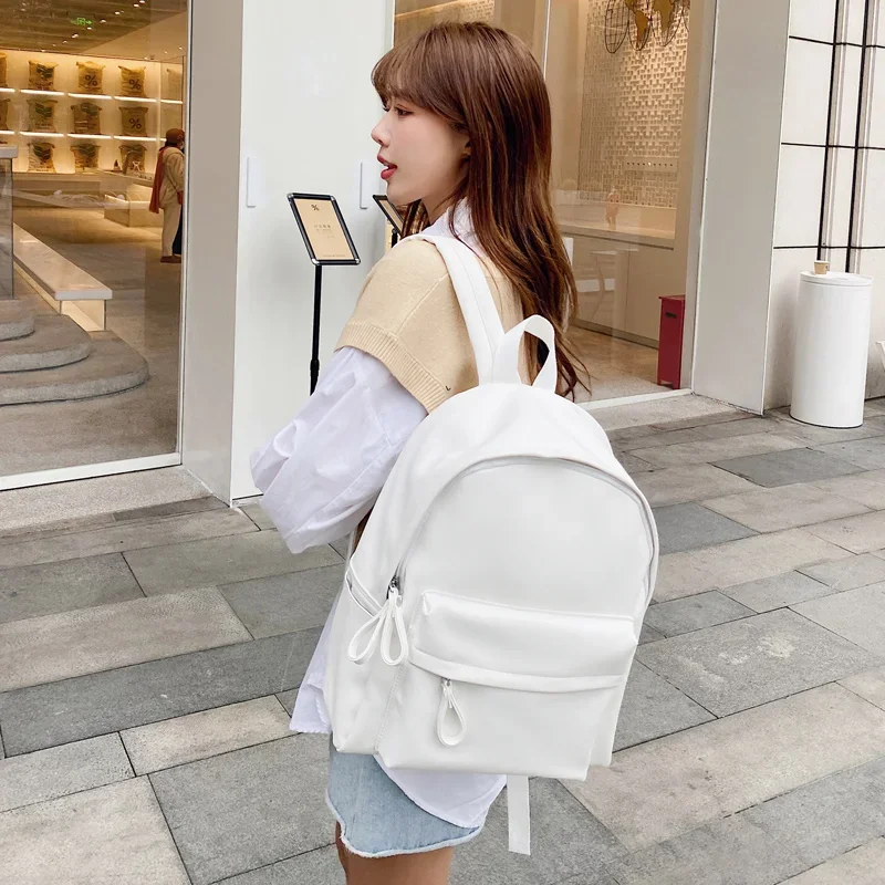 Fashion Woman Backpack Large Capacity Leather Laptop Bagpack High Quality Book Schoolbag for Teenage Girls Student Mochila