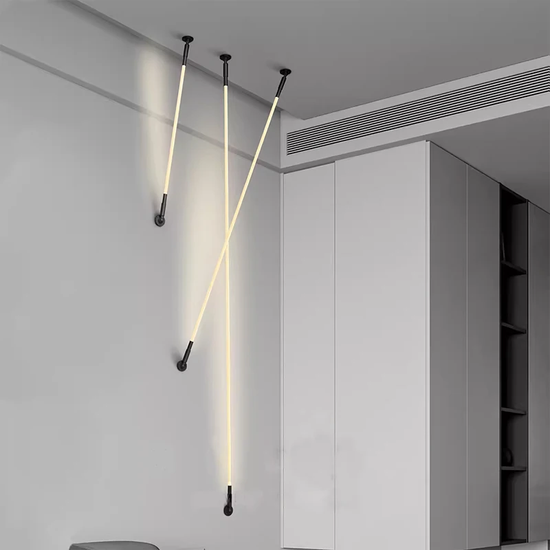 Imagem -02 - Minimalista Longa Linha Reta Luz Pingente Creative Modern Living Room Light Lâmpada de Cabeceira do Quarto Luz Decorativa Corda Tecida