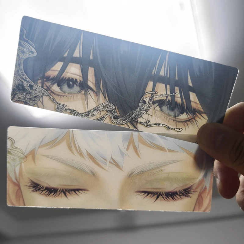 Lenticular Eye Cards 2pcs Anime Moving Eyes Design Desk Display Collection Album Scrapbook Decoration