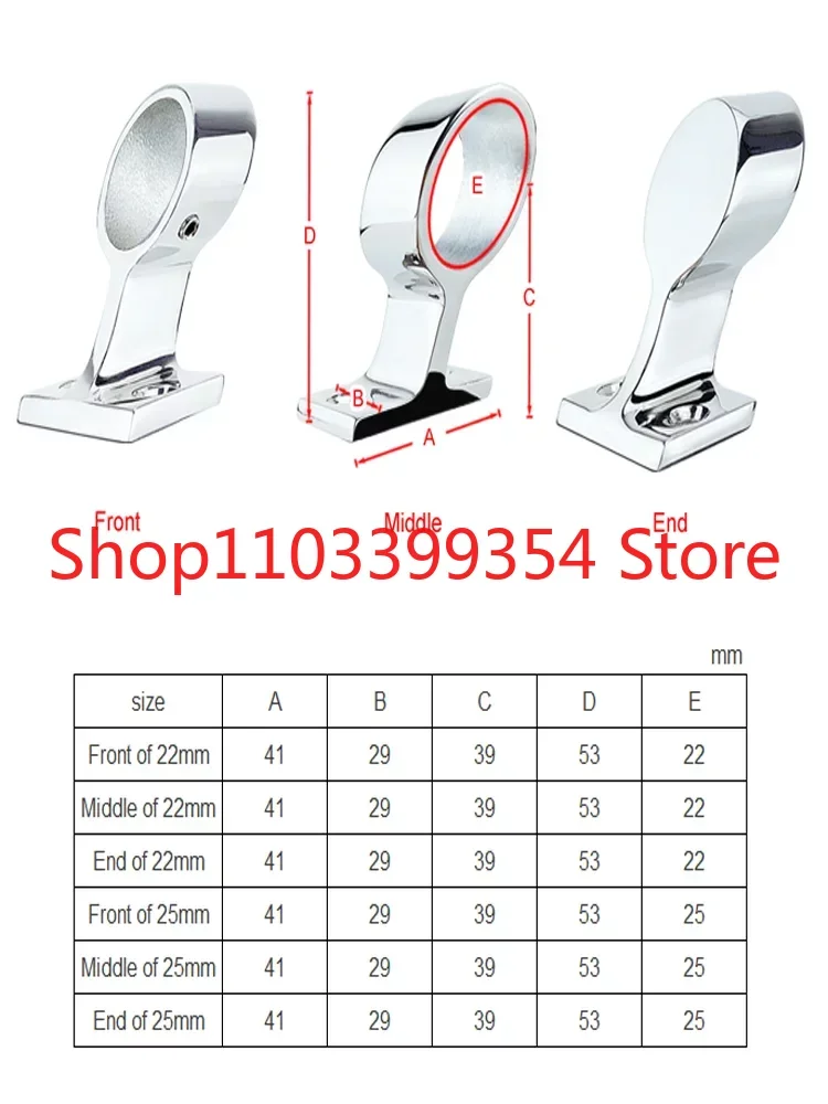 1Pc Hoeken 316 Rvs Boot Hand Rail Fitting Marine Reling Ondersteuning Beugel Buis Stanchion Hardware Jacht Accessoires