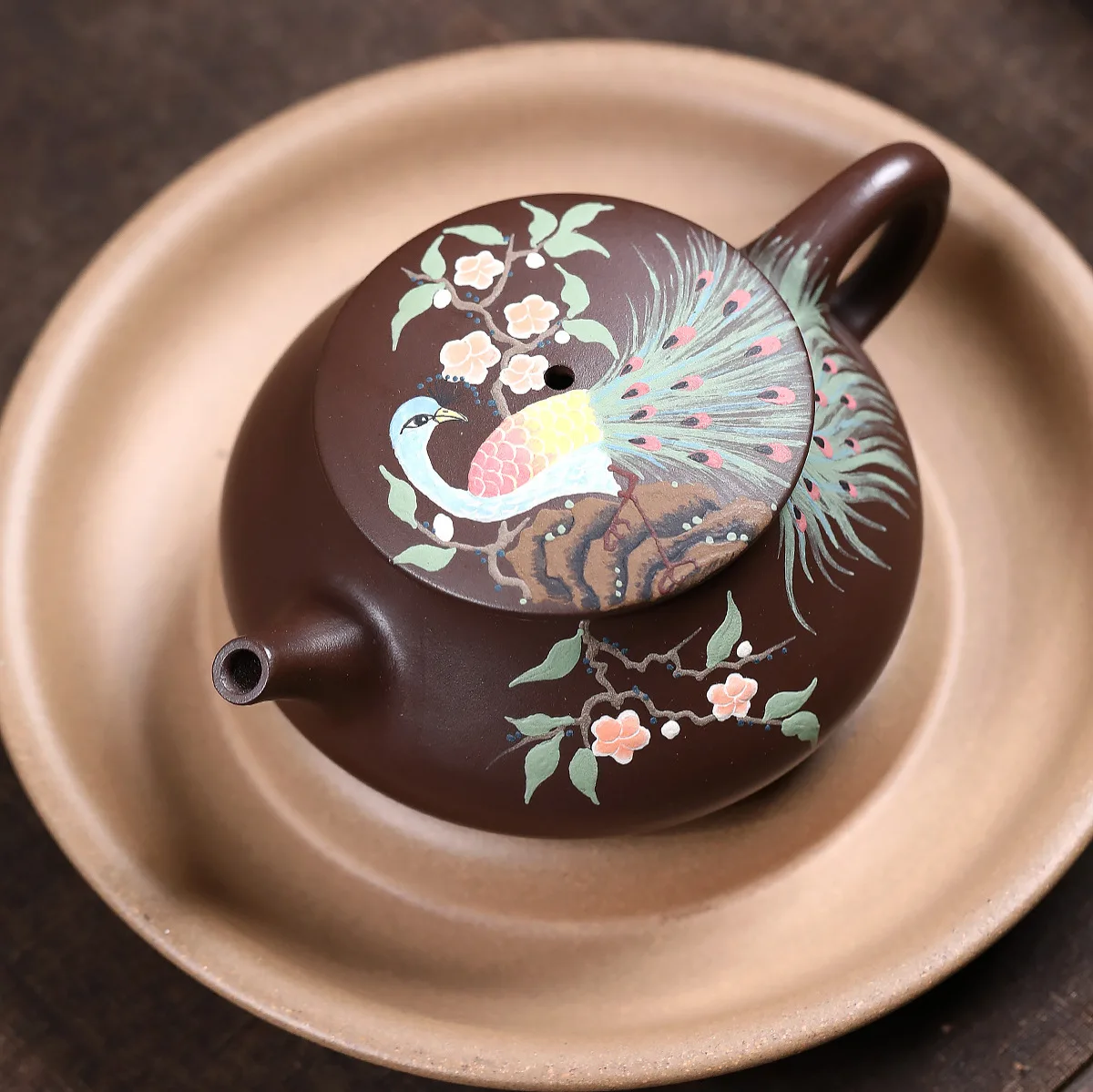 

Handmade Yixing Purple Clay Pot Famous Ore Aged Large Mouth Flat Lid Malachite Ladle High-End Bubble 160C