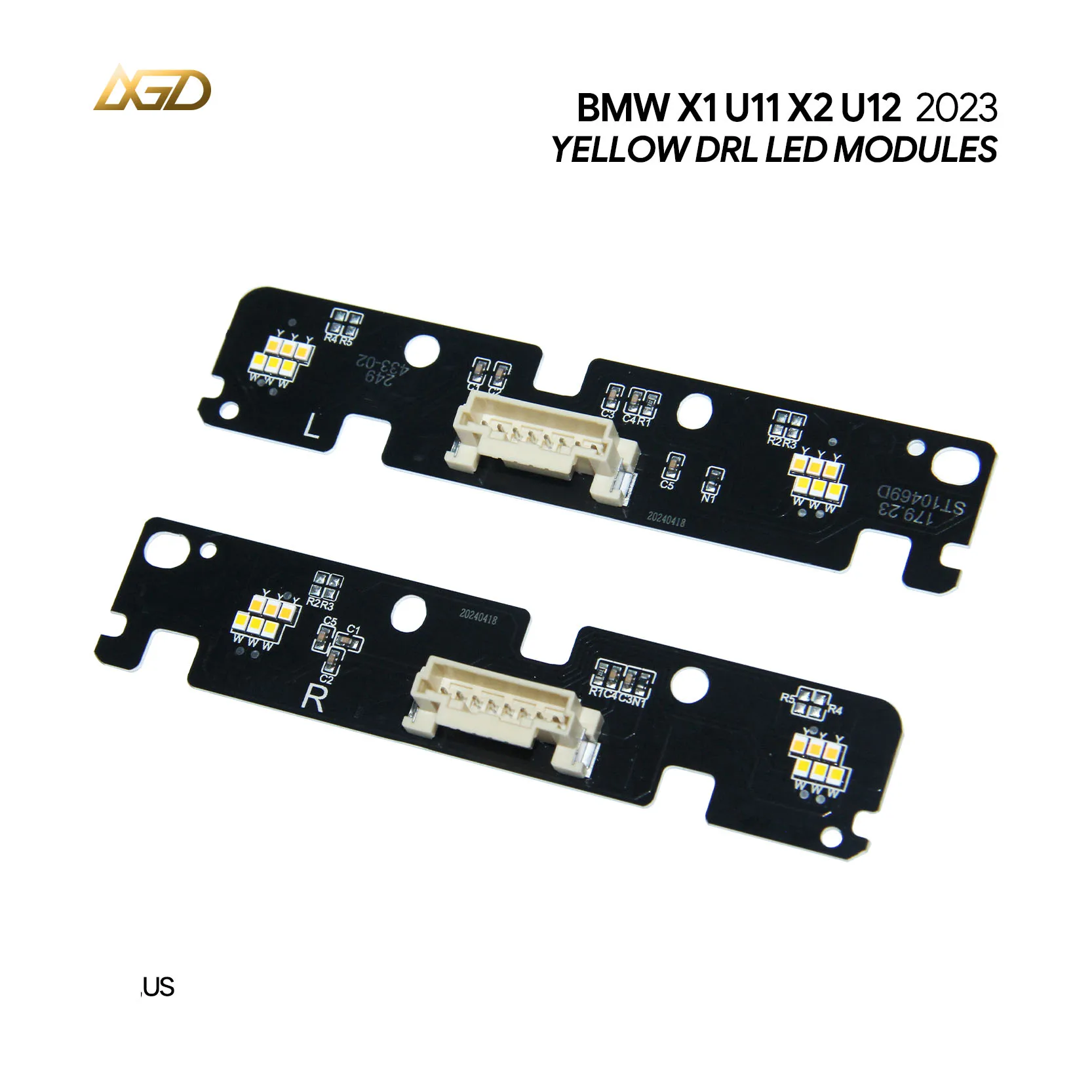 

Для BMW X1 U11 U12 SUV 2023-2024 годов, желтые ангельские глазки, плата DRL, адаптивная фара, подходит для версии США