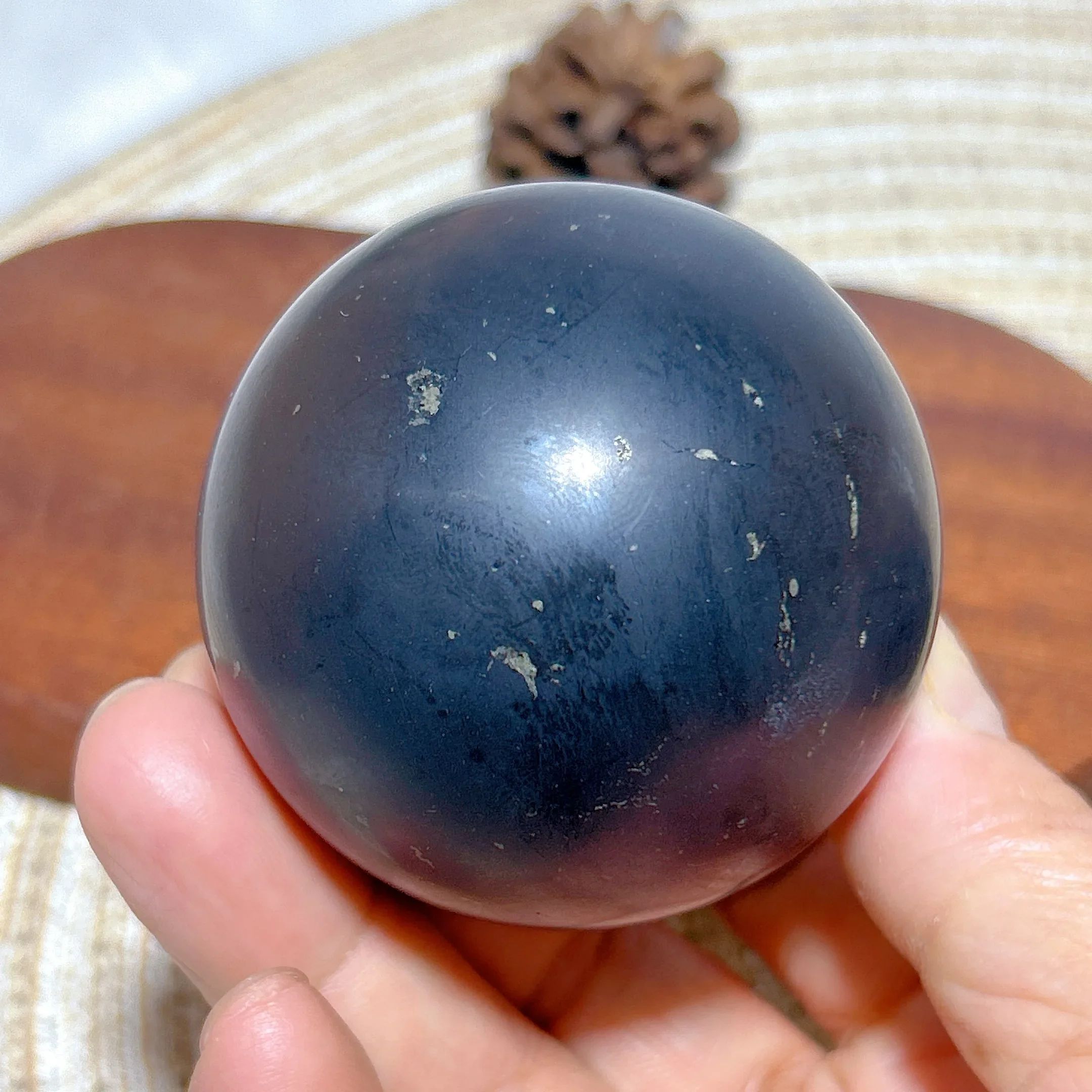 Natural Crystals Russia Shungite With Pyrite Sphere Rare Polished ball Healing Reiki Energy Room Decor Home Decorations Gift