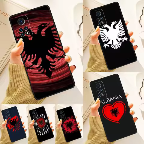 Albania Flag Eagle Case For Samsung Galaxy S24 Plus S23 S20 S21FE Lite S22 Ultra Note 20 S8 S9 S10 Phone Coque