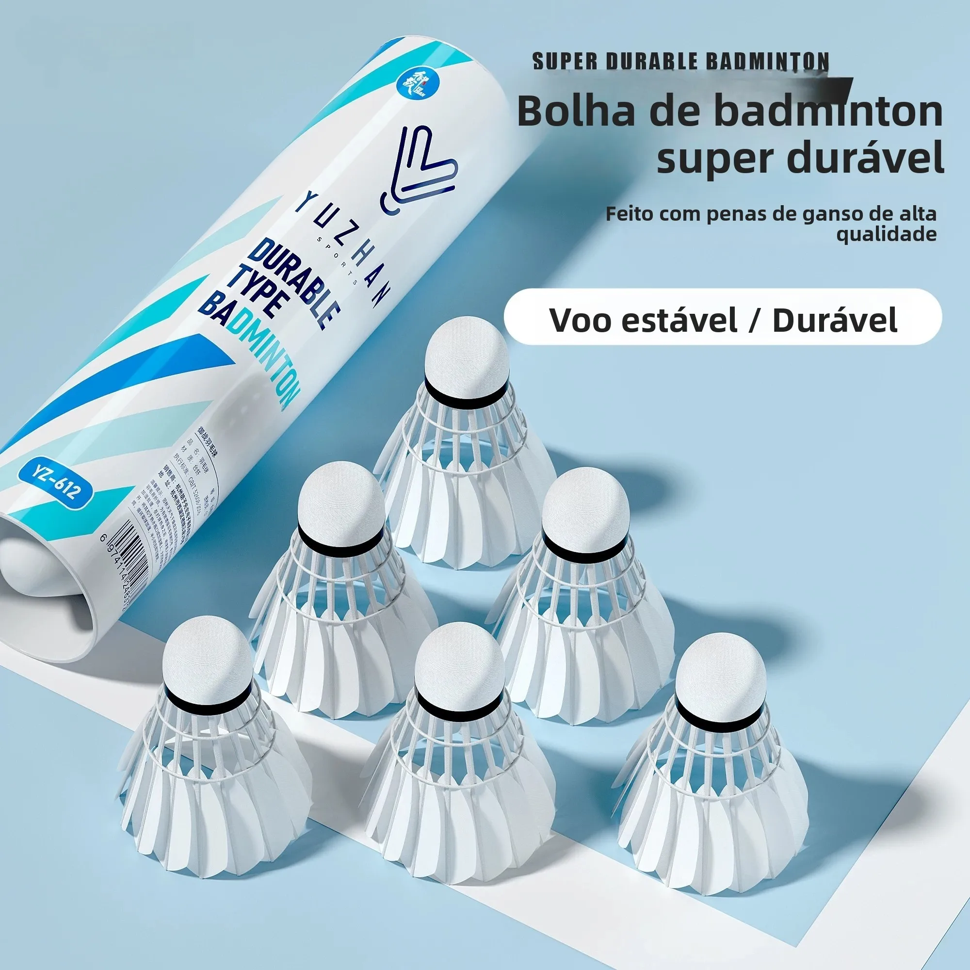 天然ガチョウの羽根を使用した超軽量防風バドミントンシャトルコック、トレーニングや競技、屋外使用に最適