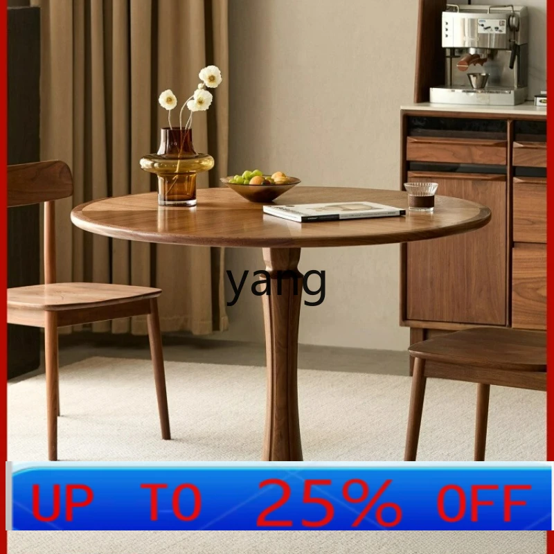 

LTT solid wood round dining table French retro dining table home dining table
