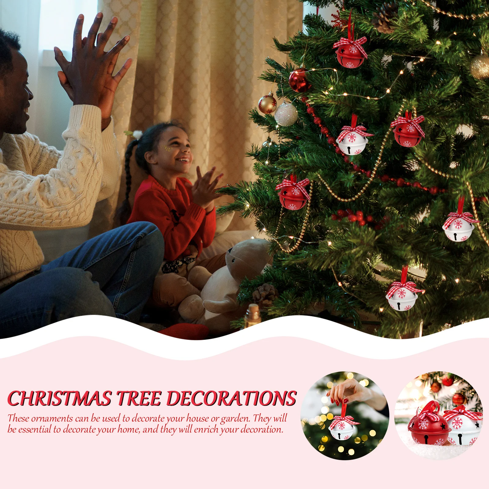 

12Pcs Xmas Bell Ornaments Christmas Tree Decorative Pendants Fine Craftsmanship Christmas Bell Ornament