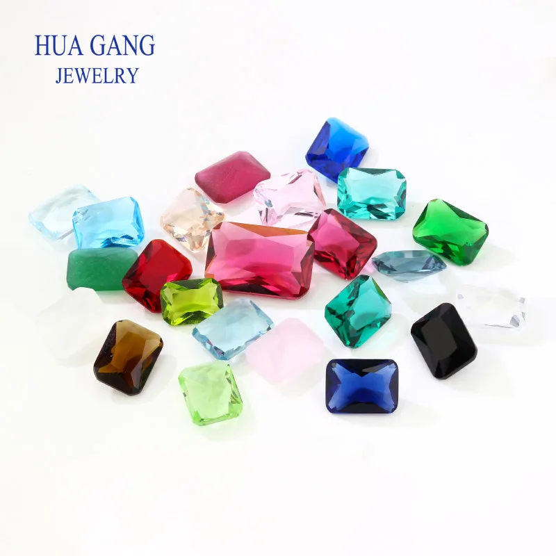 Perles de Verre de Forme Octogonale, Pierres Précieuses Synthétiques Découpées à la Machine, pour Bijoux, 50 Pièces/Lot