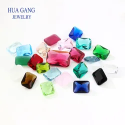 50pcs/lot  Glass beads Octagonal shape Various Color Loose Stone Machine Cut Glass Synthetic GemStone For Jewelry