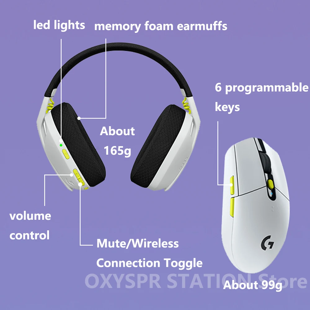 Оригинальная Беспроводная игровая расческа Logitech G G304 SE G435 SE Lightspeed, беспроводная мышь и Bluetooth-гарнитура для ПК/PS4/PS5 и т. д.