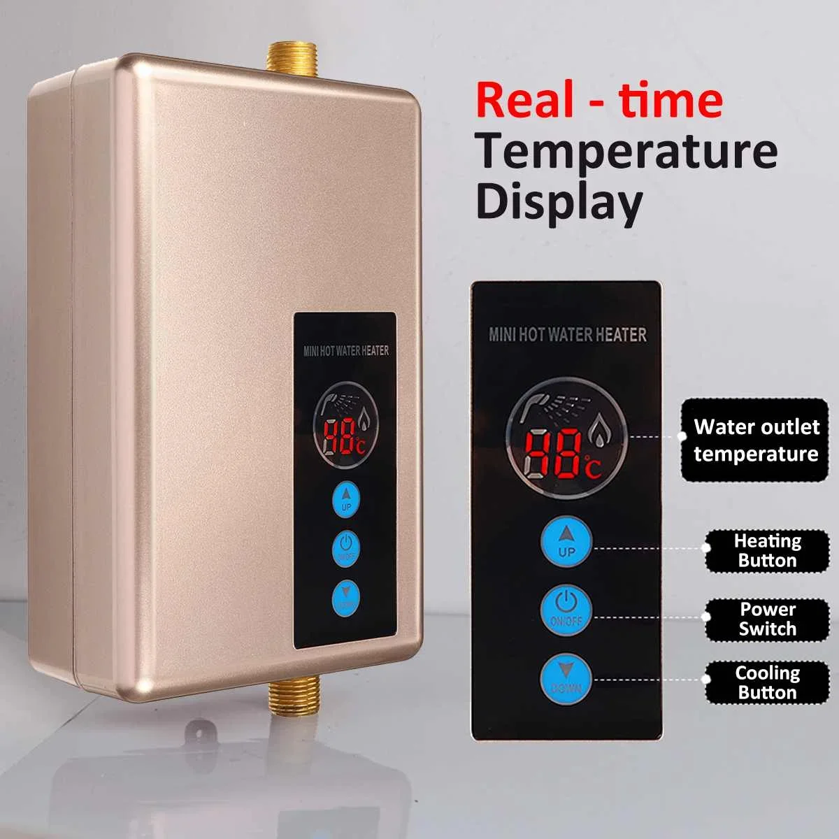 220V 5500W  Mini Electric Water Heaters Instant Kitchen Fast Heating Intelligent Electric Tankless Water Heater