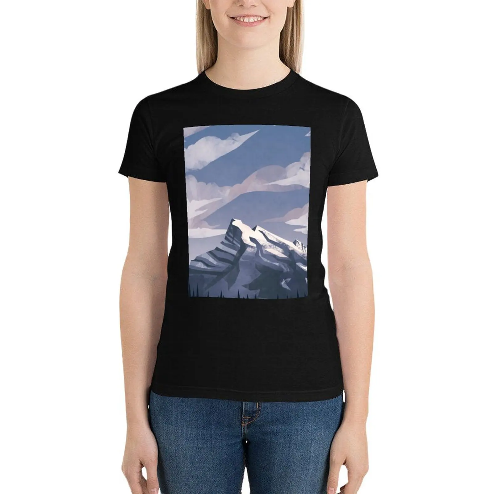 

Mountain Light T-Shirt shirts graphic tees anime clothes korean fashion female white t shirts for Women