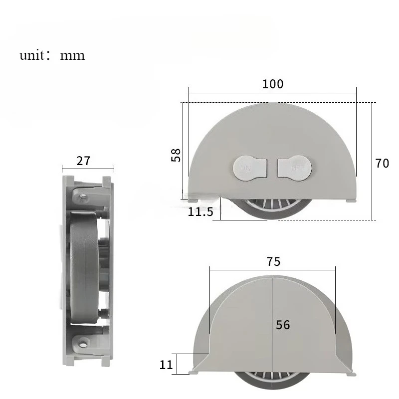 Furniture Caster Wheels Half Moon Silent Hydraulic 2Pcs Set Directional Office Desk Wheels
