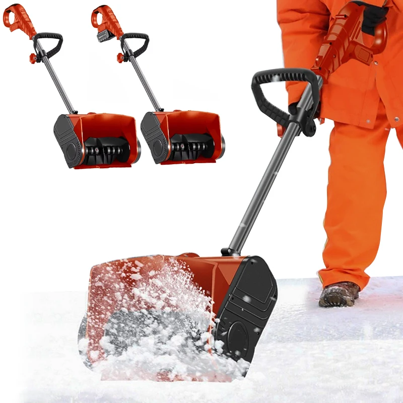 Hand-pushed Electric Snow Plow Snow Blower 20V Small Road Snow Shoveling Household Snow Removal Machine Battery/No Battery