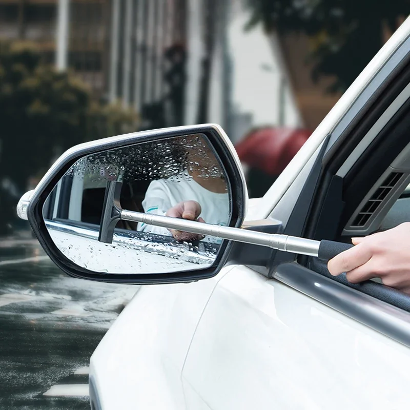 

KMIND Car Telescopic Rearview Mirror Squeegee Portable Rainy Glass Window Handheld Wiper Car Side Mirror Cleaning Tool