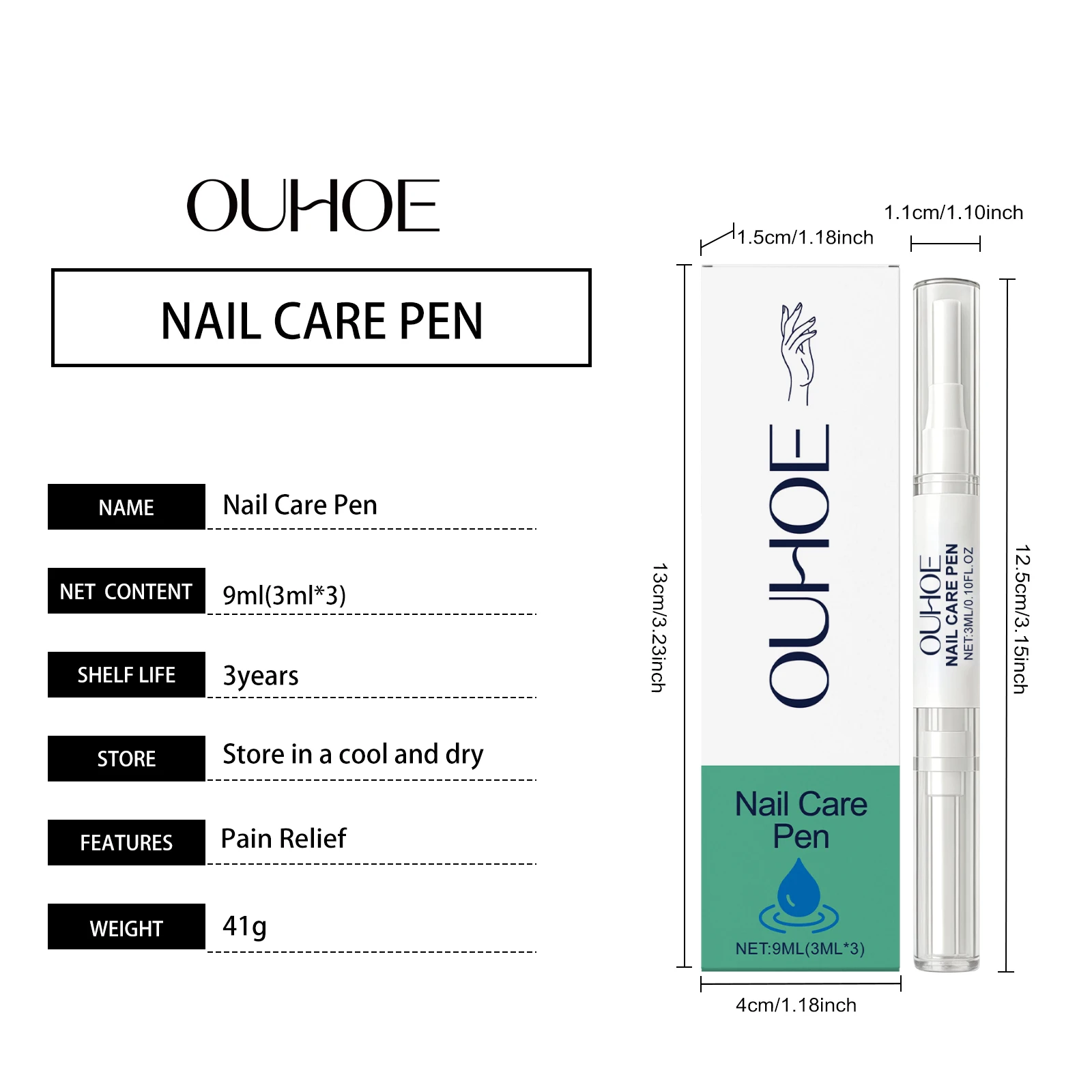 OUHOE Nagelverzorging Pen Set Zacht Voedend Hydrateert Droge Nagelriemen Versterken Zwakke Nagels Snel Absorberend Niet-plakkerig