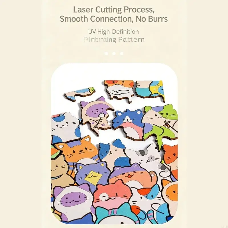 (عبوة واحدة) أحجية تلوين مرسومة يدويًا للقطط أحجية مع أقلام تلوين ملونة، للأطفال من سن 6 إلى 12 عامًا، نشاط تعليمي للعائلة