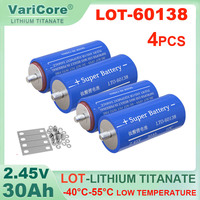 4pcs 2.45V 30Ah Lithium Titanate Battery 2.5V LTO 60138 10C discharge DIY 6s 12V 24V 36v 48v Low temperature resistant batteries