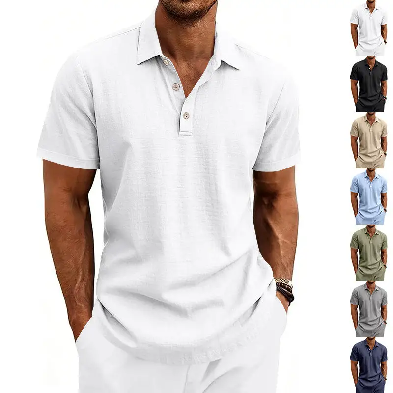 

Summer Lightweight Linen Casual Loose Fit Short Sleeve Shirt for Men Breathable Comfortable Holiday Style Cool Sensation