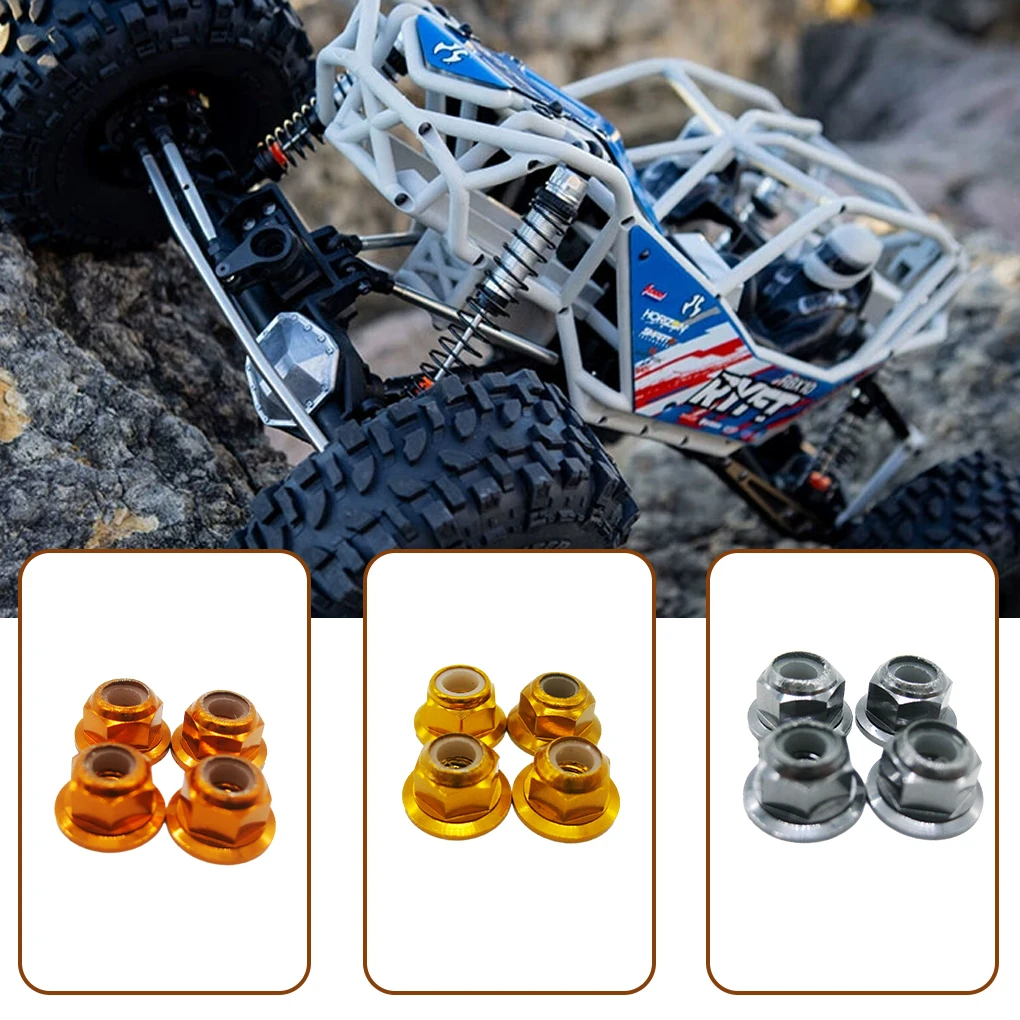 4piece 1/10 Tyre Nut RC Upgrade Part Aluminum Alloy Rust-proof And Durable Rc Tyre Nut For Wltoys K949 RC Car Part dark blue