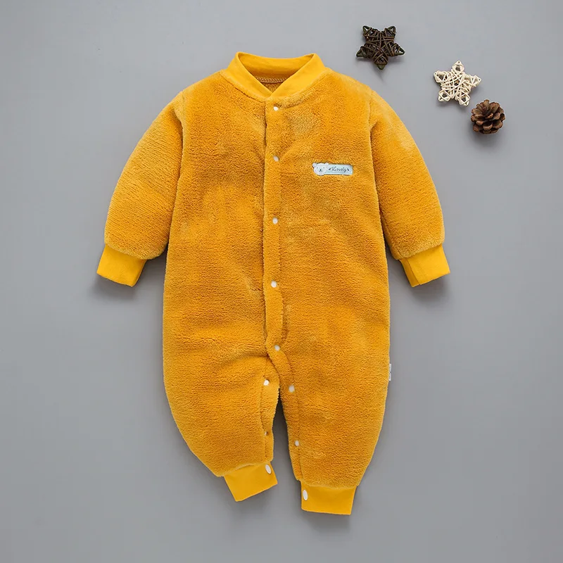 WUDIMIQI New Baby Girl Boy Thick Romper Warm Winter Newborn Infant Baby Dinosaur Fleece Romper Jumpsuit Soft Pajamas Clothes