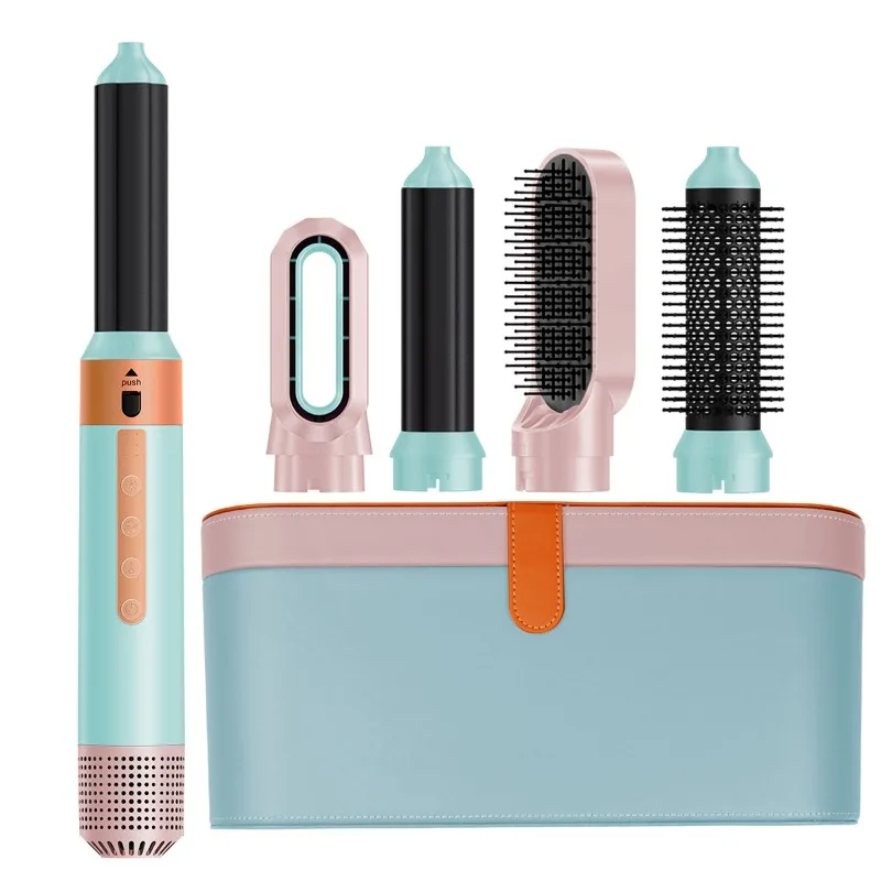 Professional 5-in-1 Electric Hair Dryer Auto-Curling Iron Negative Irons Hot Air Brush Comb Straightening Fluffing Styling