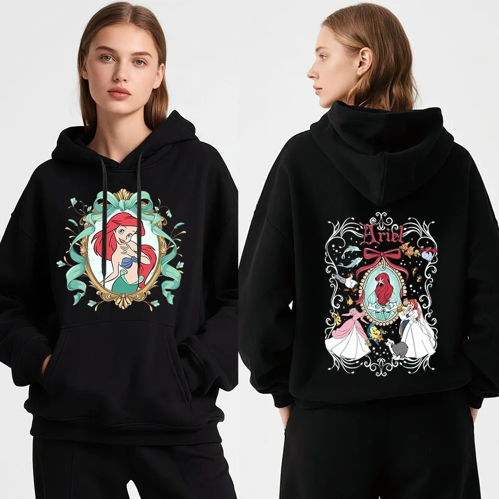 

Женская флисовая толстовка с принтом Disney Ariel The Little Mermaid, мягкий удобный пуловер для повседневной носки, для путешествий и отдыха