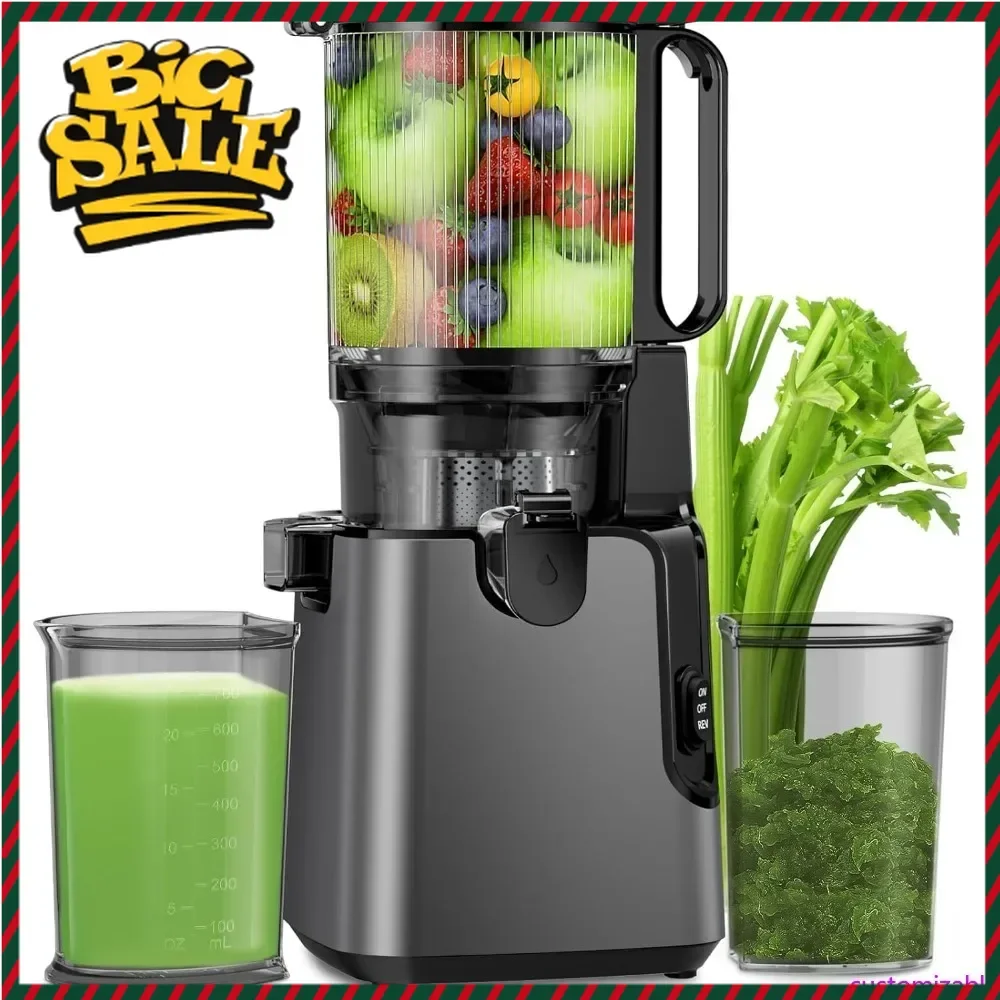 

Горячие продажи! Настраиваемые соковыжималки с широким загрузочным отверстием 5,8 дюйма, соковыжималка холодного отжима для целых овощей и фруктов, 400 Вт, профессиональная модель.