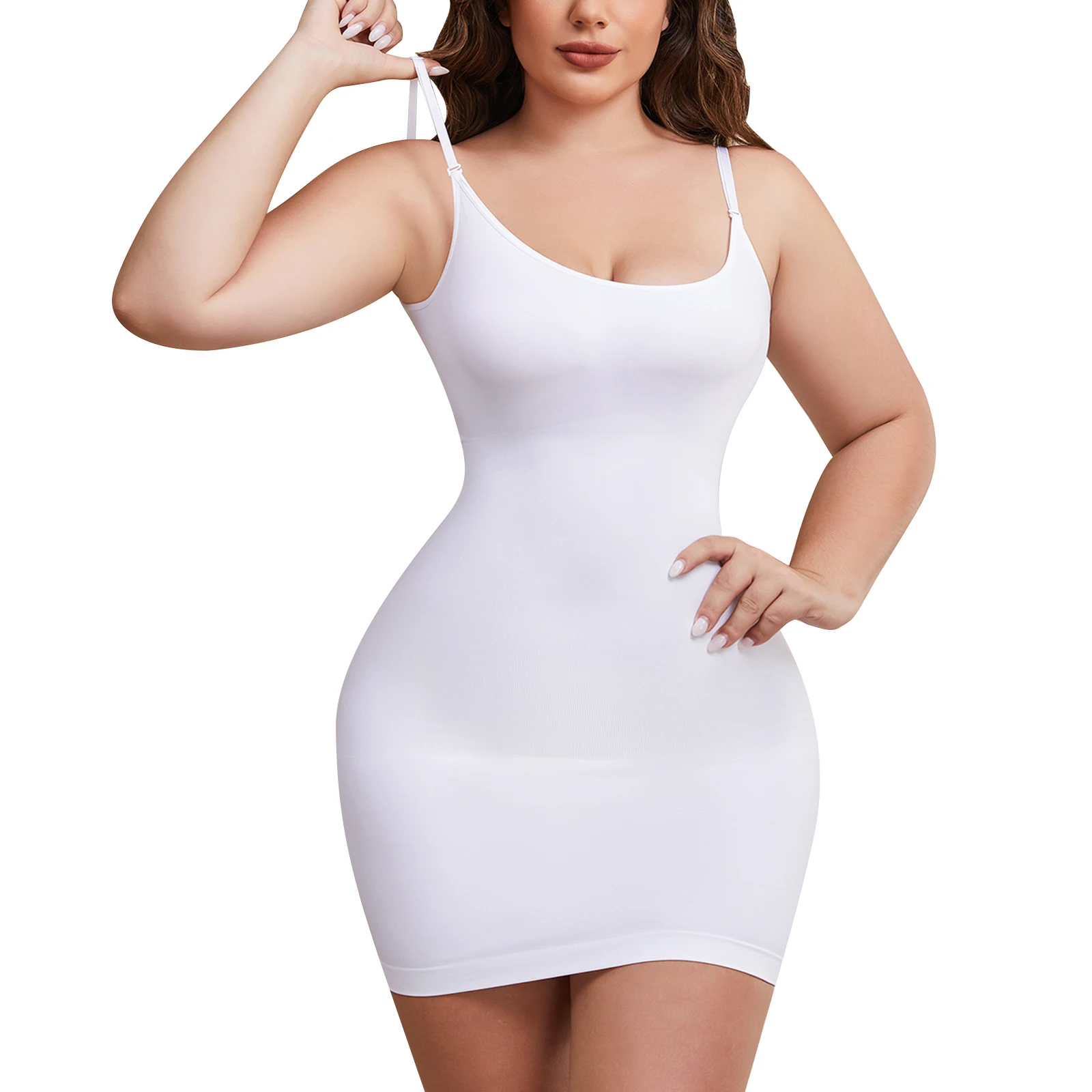 

Shapewear Slip Dress for Women Under Dress Seamless Tummy Control Slip Dress Plus Size Smoothing Cami Dress Slips