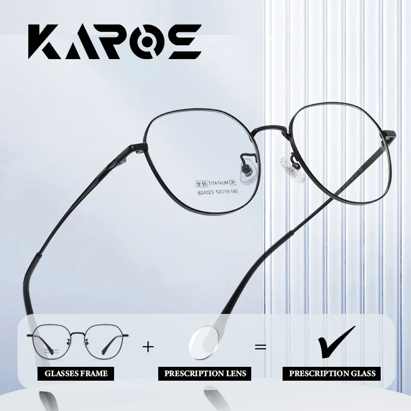 

KAROS Elegant Pure Titanium Frame Prescription Glasses for Women and Men with Progressive Lenses and Blue Light Filter
