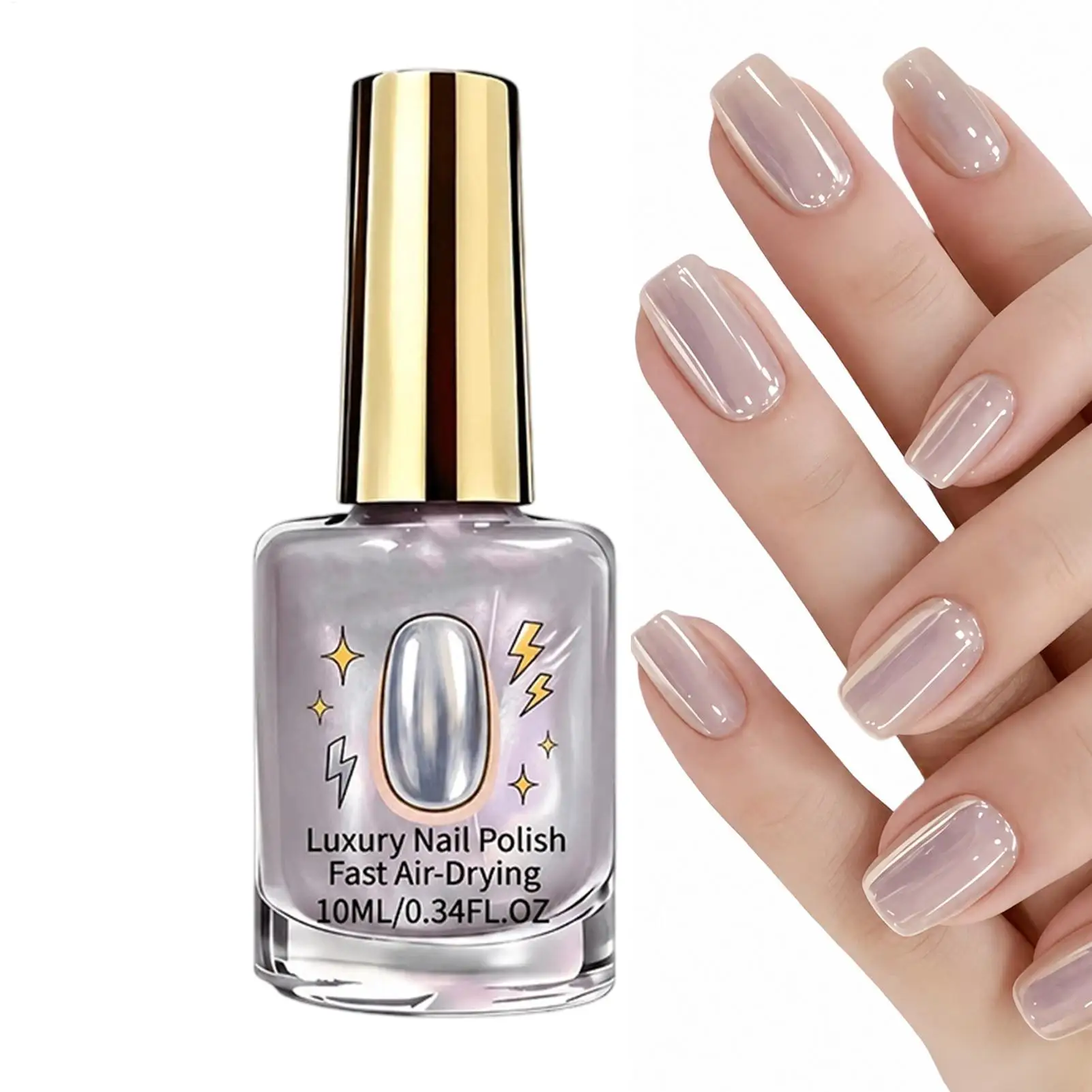 10ml Nail Polish Metallic Rose Gold Nail Strengthener Fast Drying Mirror Normal Nails Lacquer Varnish for Manicure Nails Art