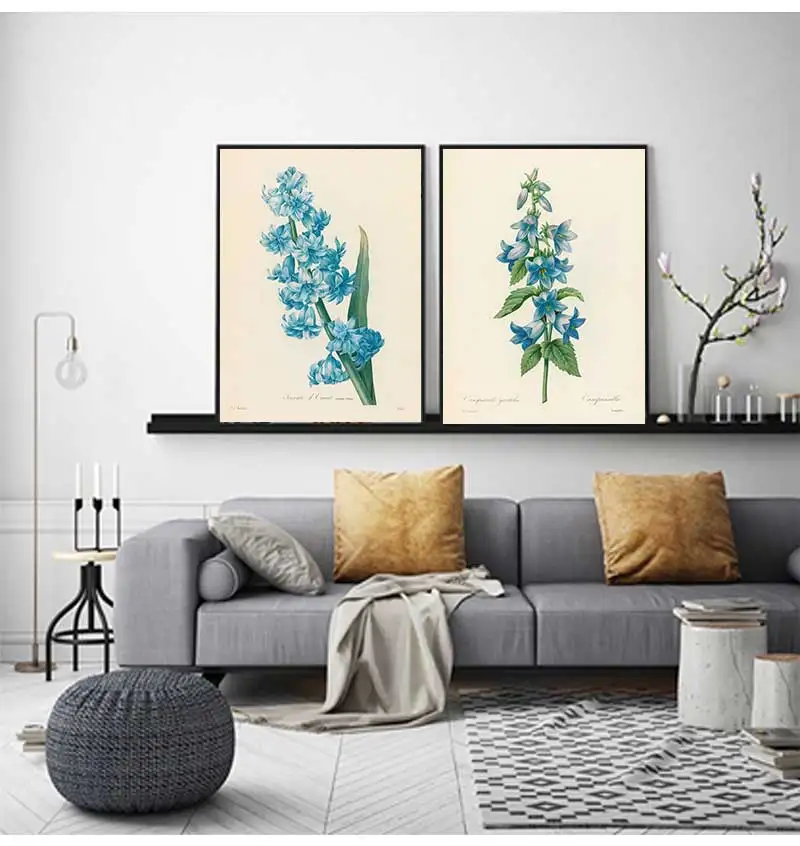 Garden Peony Rose Lily Vintage Wild Flower Posters And Prints Canvas Painting Nordic Wall Art Pictures For Living Room Decor