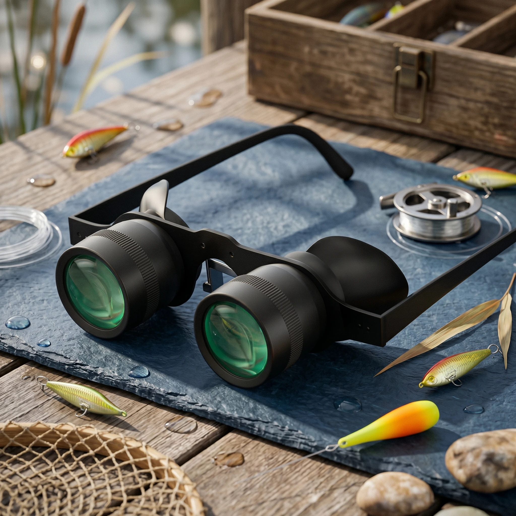 Fishing Viewing Glasses Adjustable Focus Fishing Telescope Wearable Telescope Curved-Arm Arms for Anglers
