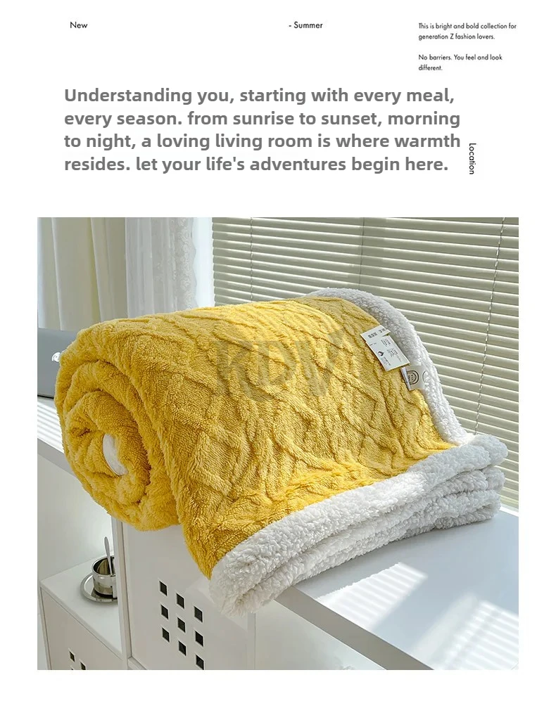 Double Layer Fleece Blanket Autumn Winter Thick Warm Office Nap Throw Blankets for Sofa Bed Single Double Soft Plush Comforter