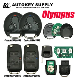 Autokeysupply AKBPCP079 Llave completa para automóvil 001 Luz roja azul para control OLI / Nuevo Olympus