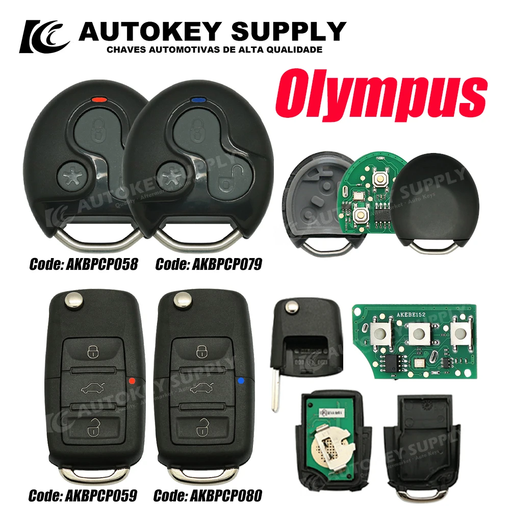 For Control OLI / New Olympus Complete Car Key 001 Blue Red Light AKBPCP079 Autokeysupply