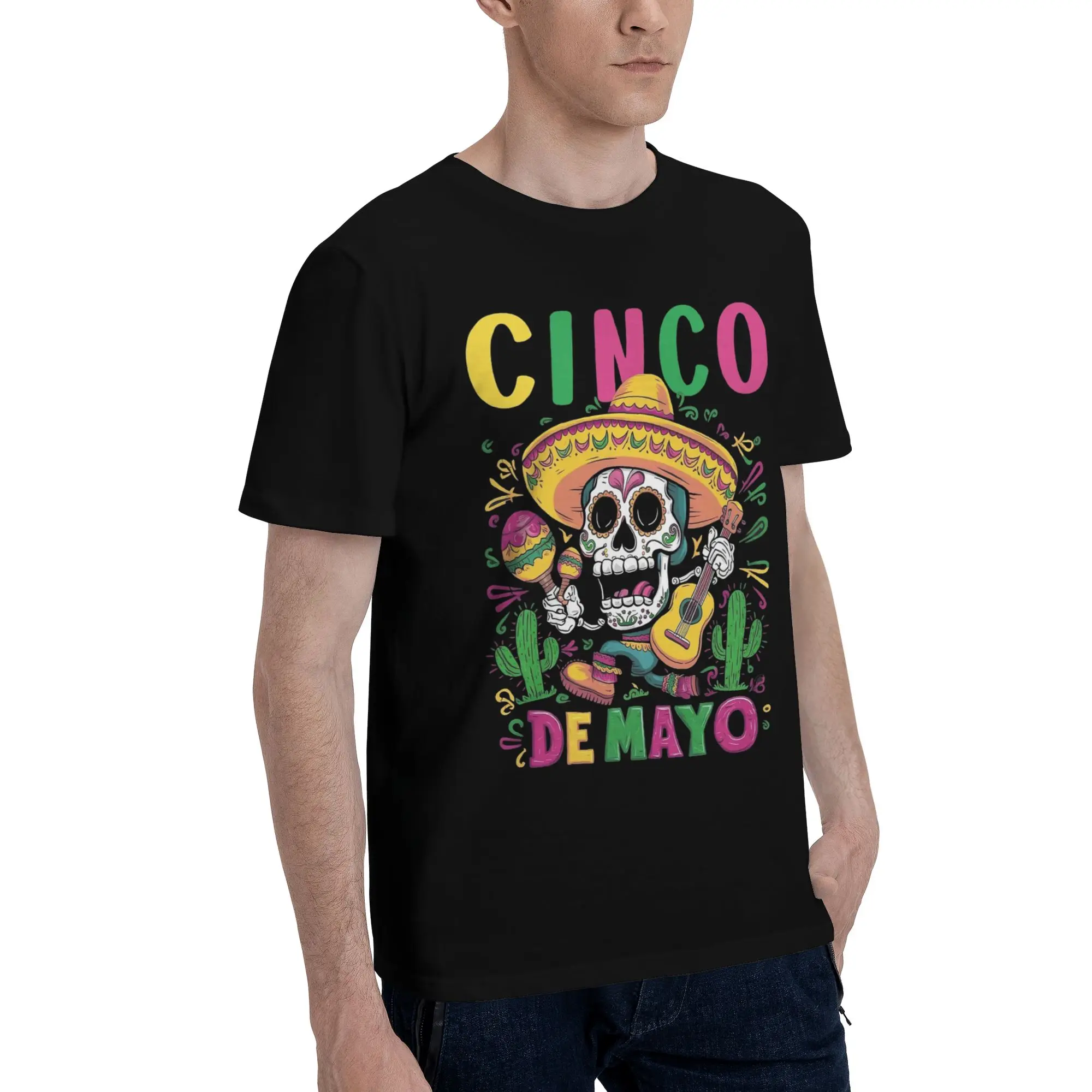 Men Women Fiesta Squad Cinco De Mayo Shirt 100% Cotton Print T-Shirt  Top Clothing