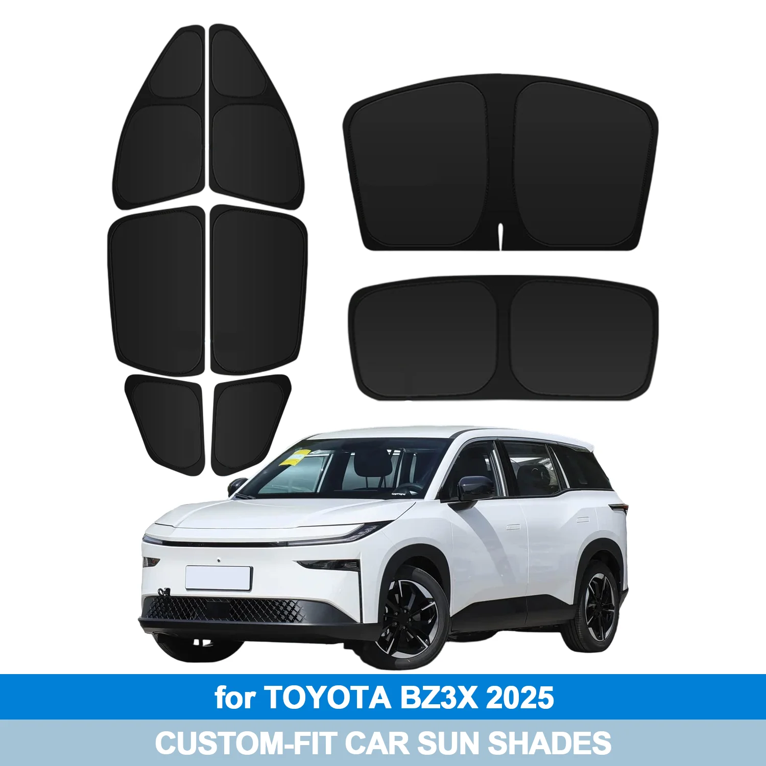 

For TOYOTA BZ3X 2025 Windshield Sun Shade Side Window Shades Cover Sun Visor Shield Privacy Protection