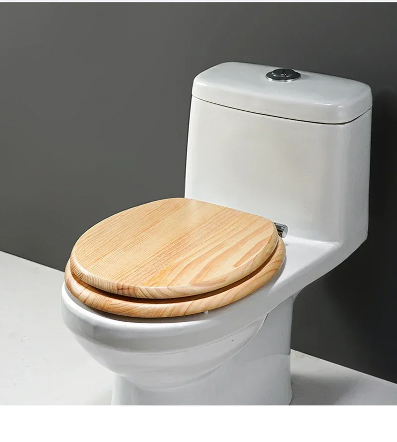 

Toilet Cover Quick Release Buffer Mute Toilet Cover Buffer Toilet Seat Cover Household Thickened Bamboo Solid Wood