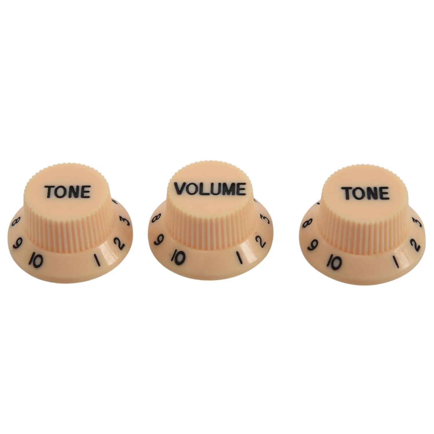 New Cream Dark Blue Font 1 Volume& 2 Tone Guitar Control Knobs For Fender