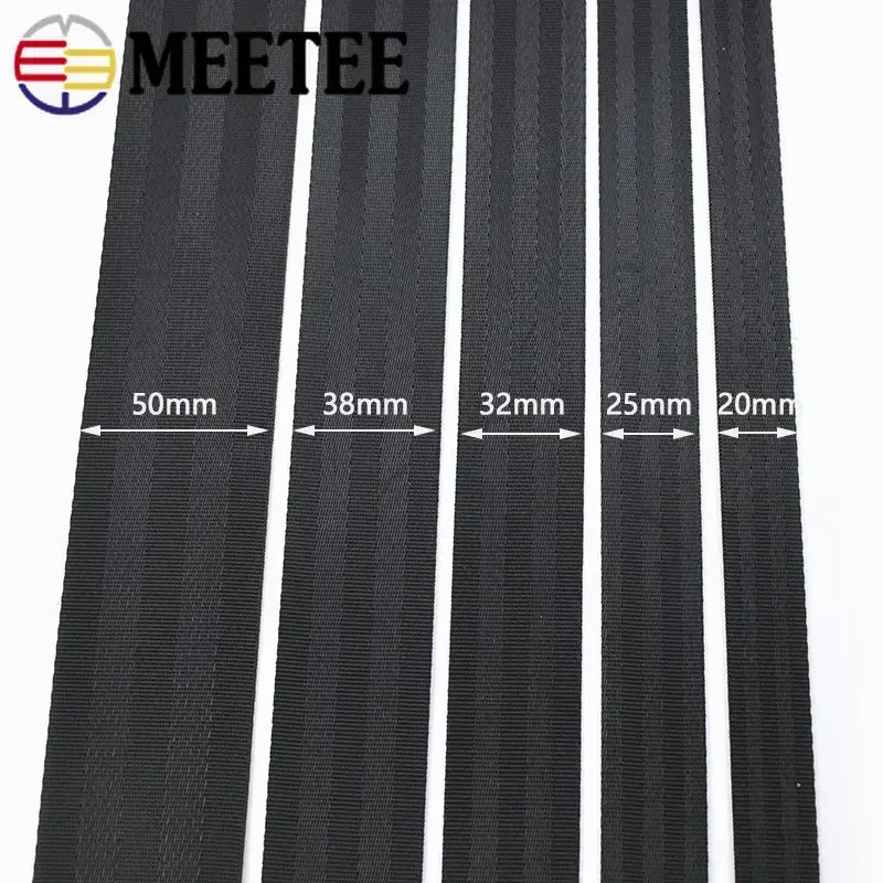 8Meters 20/25/32/38/50mm Safety Seat Webbing Tapes 1mm Thick Backpack Strap Band DIY Pet Belt Ribbon Sewing Accessories