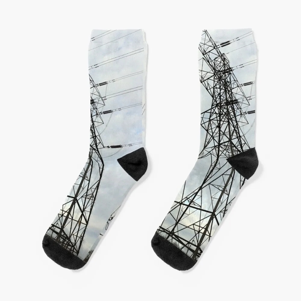 

electricity pylon Socks winter hiking japanese fashion Socks Man Women's