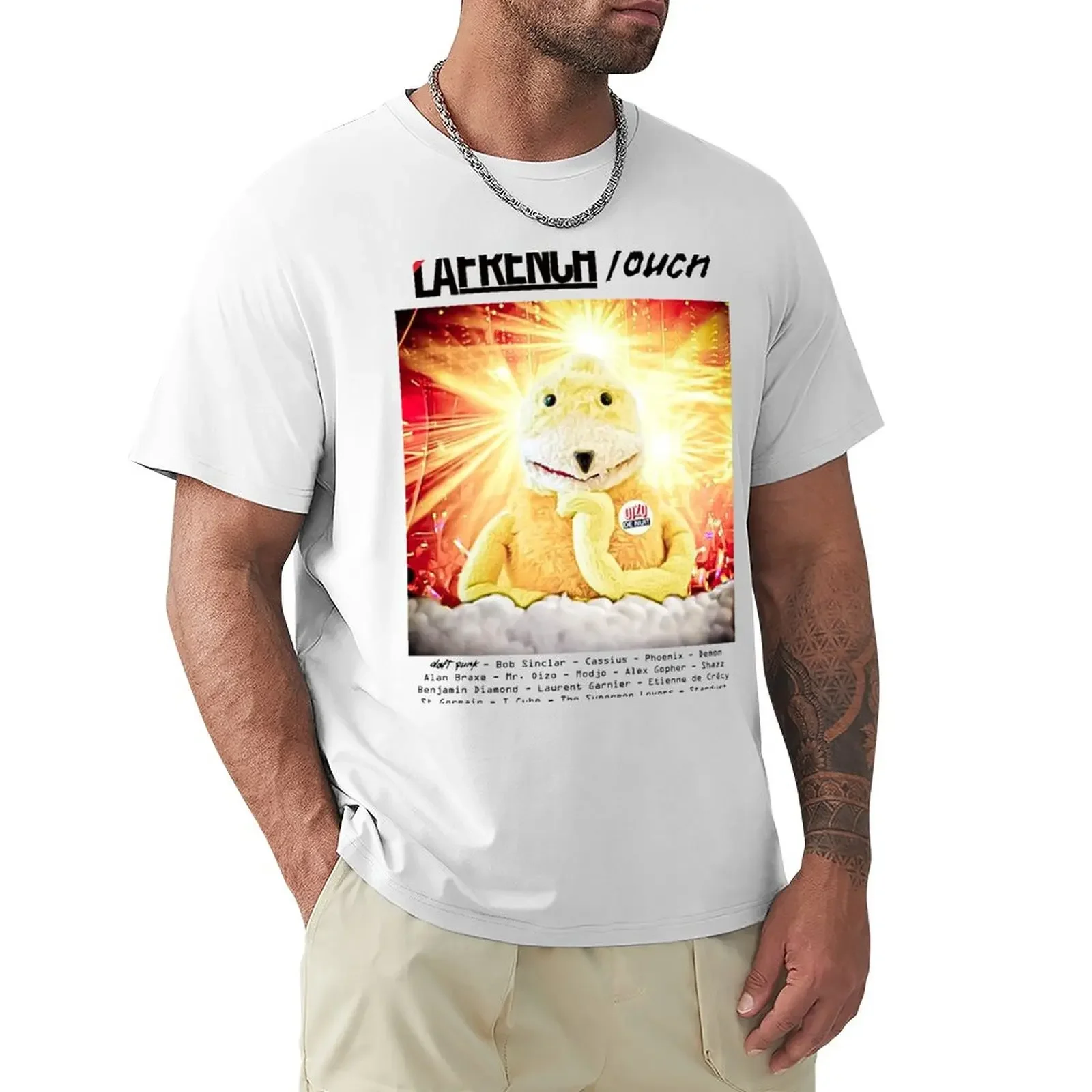 Oizo de Nuit MODEL by La French Touch Mr Oizo T-Shirt cat hippie clothes t shirts men cotton fashion New Arrival Cotton Short