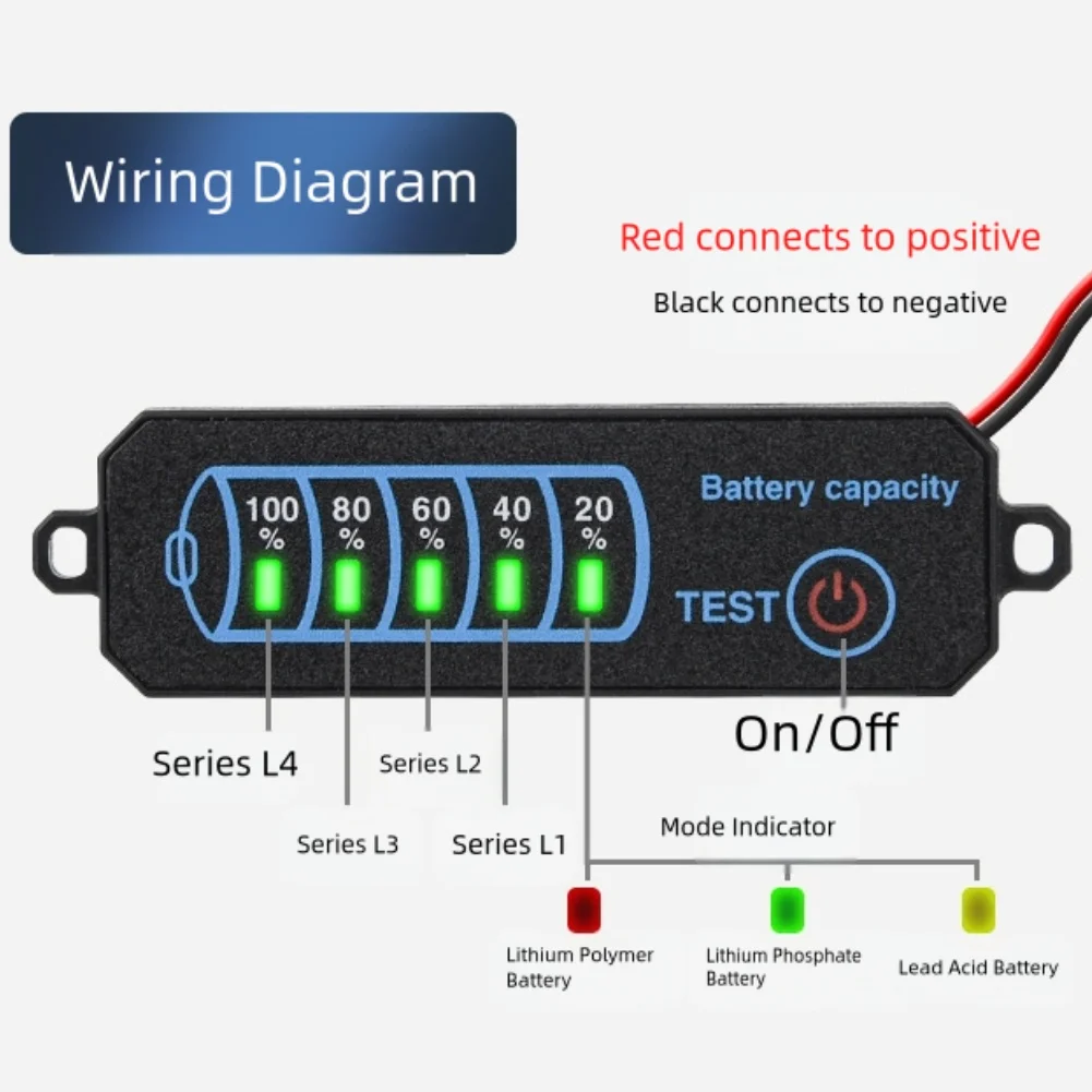 Battery Level Indicator Board with LED Display Suitable for Various DC 5 30V Battery Types and Accurate Capacity Detection