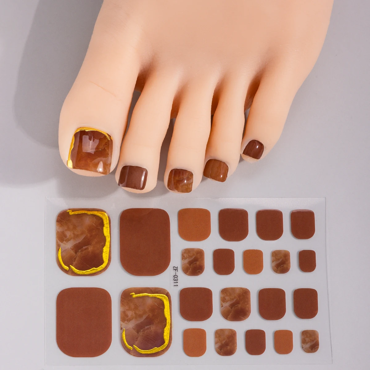 22 ヒントピンクの花足の爪ポリッシュステッカー夏花ベーキングフリー足の爪ストリップフルカバー DIY 足の装飾ステッカー