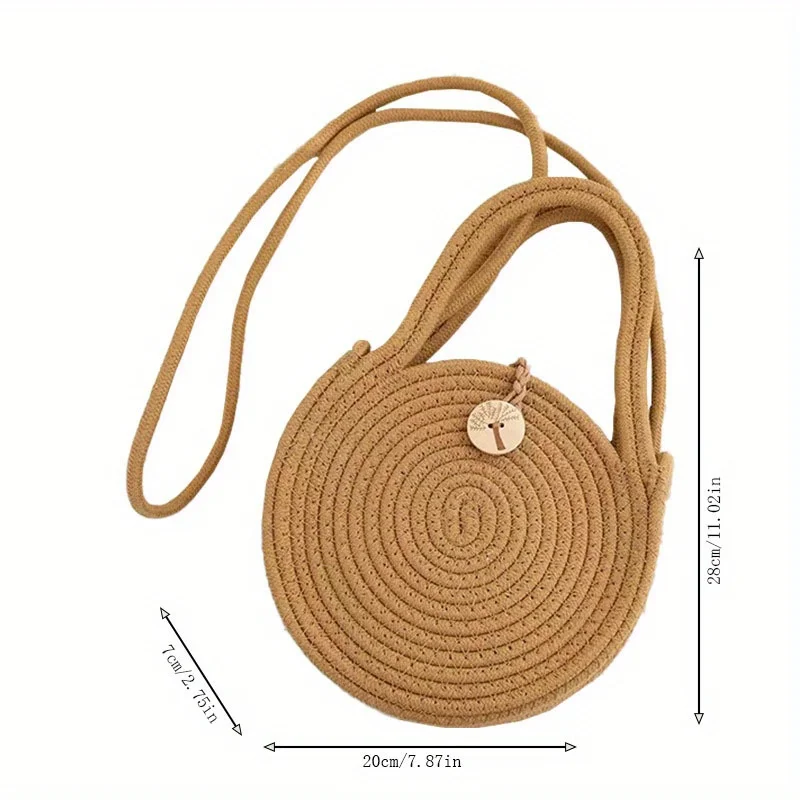 Rope Woven , Womens Creative Solid Color Straw Bags, Vacation Shoulder Crossbody Tote Bags Large tote bags for women Coin purse