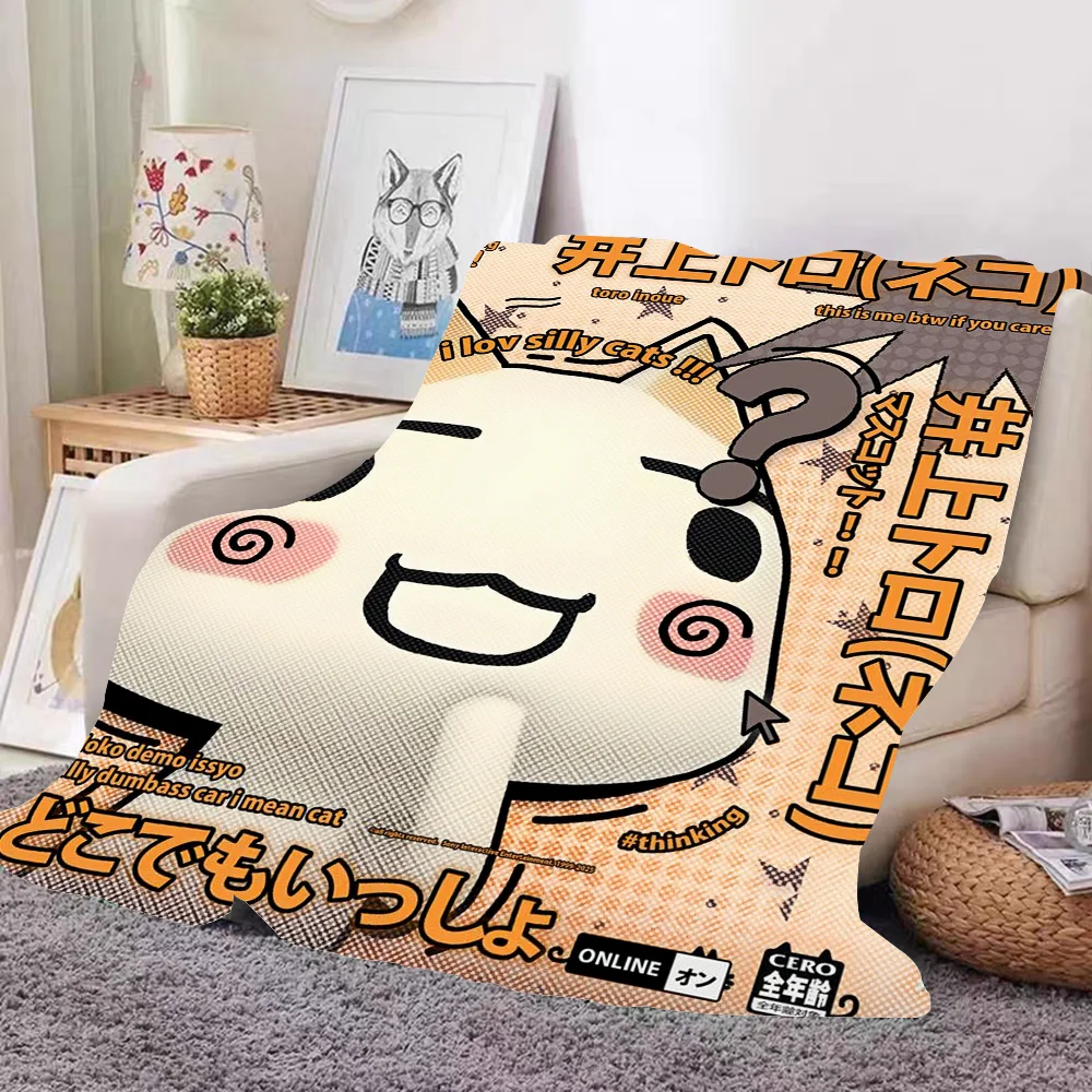 Inoue toro CUTE Cat Blanket Design Lightweight  For Dorms, Naps, Living Room, Office,Sofa,All-Season