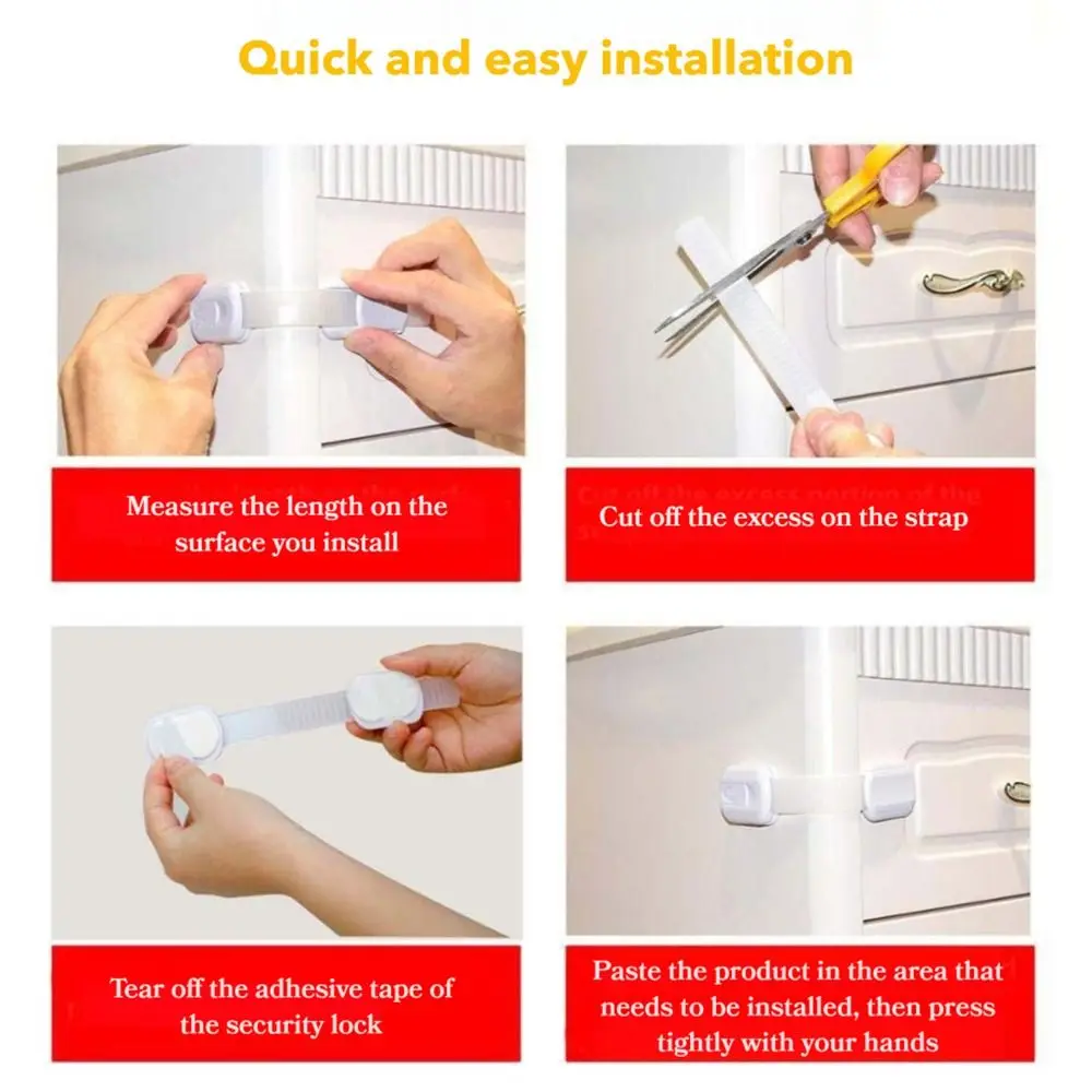 4 個/10 個自己粘着チャイルドセーフティロック安全保護開口部防止保護ロック耐久性のある窓ドアストッパー引き出し