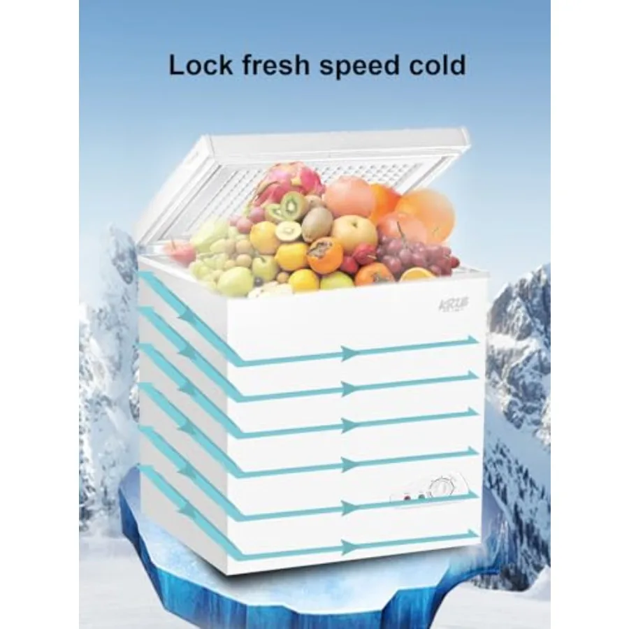 فريزر صغير الحجم مع ترموستات قابل للتعديل وسلة تخزين قابلة للإزالة لحفظ الطعام بكفاءة في المطبخ المنزلي G #5